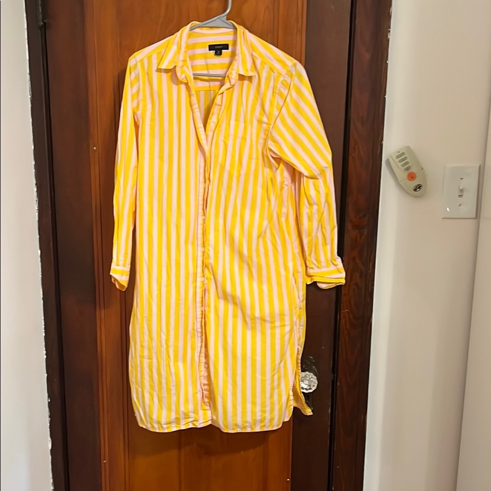 J. Crew Yellow and White Striped Dress
